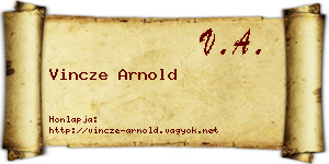 Vincze Arnold névjegykártya