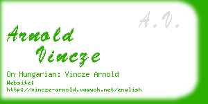 arnold vincze business card